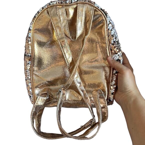 Justice Puppy Mini Backpack Flippable Sequin Bag Multicolor Metallic - Picture 8 of 12